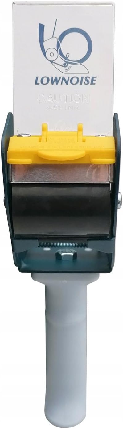 SNC-289 Low Noise Carton Sealing Packaging Tape Dispenser with Safety Blade Cover; 3" Core; Fits 2" Wide Tape Rolls; Natural Rubber Roller