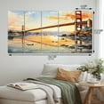 thumbnail image 4 of Designart "Golden Gateway Orange Bridge V" Bridges Metal Wall Decor Set, 4 of 5