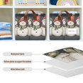 thumbnail image 4 of Yayeee Foldable Storage Basket for Shelves with Handles Set of 2 Waterproof Cloth Bins, Red Snowmen, 4 of 7