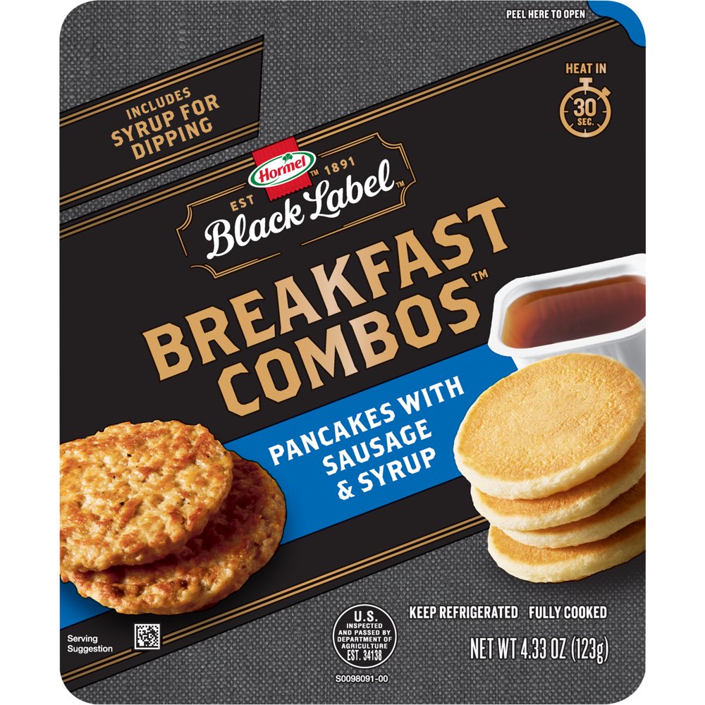 HORMEL BLACK LABEL BREAKFAST COMBOS Pancakes and Sausage, 4.33 Oz