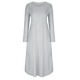 thumbnail image 6 of pbnbp Plus Size Dresses for Women Casual Loose Fit Plain Color Crewneck Long Sleeve Fall Midi Dress with Pockets, 6 of 8