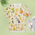 thumbnail image 4 of Various Fruits Womens Tops Women's Fashion Casual Short Sleeve Flower Print Round Neck Pullover Top Blouse, 4 of 6
