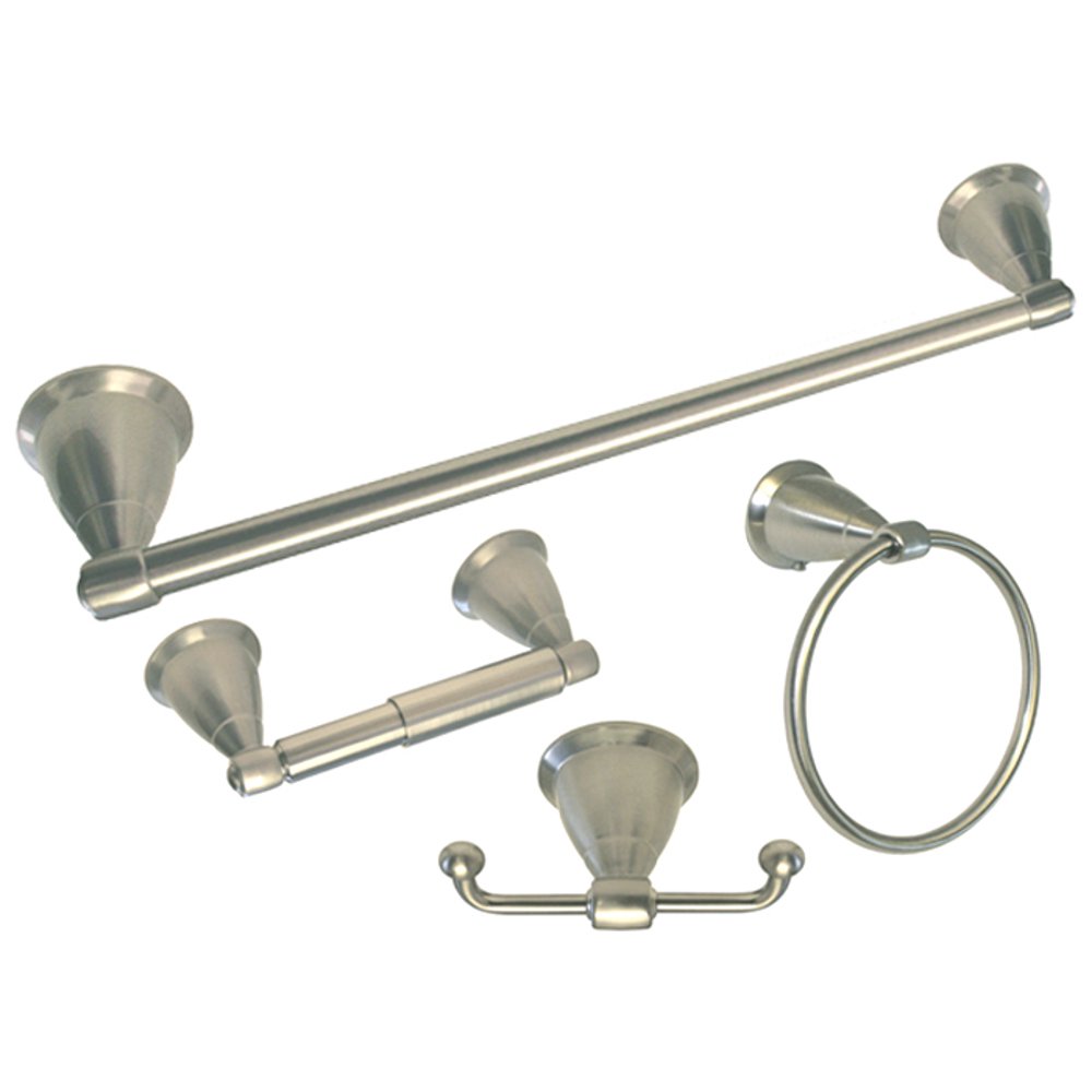 Satin Nickel 4 Piece Bathroom Accessory Kit w/ 18" Towel Bar Walmart
