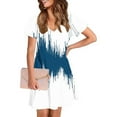 thumbnail image 3 of Dresses for Women Plus Size Short-sleeved V-neck Summer Print Casual Dress, 3 of 5