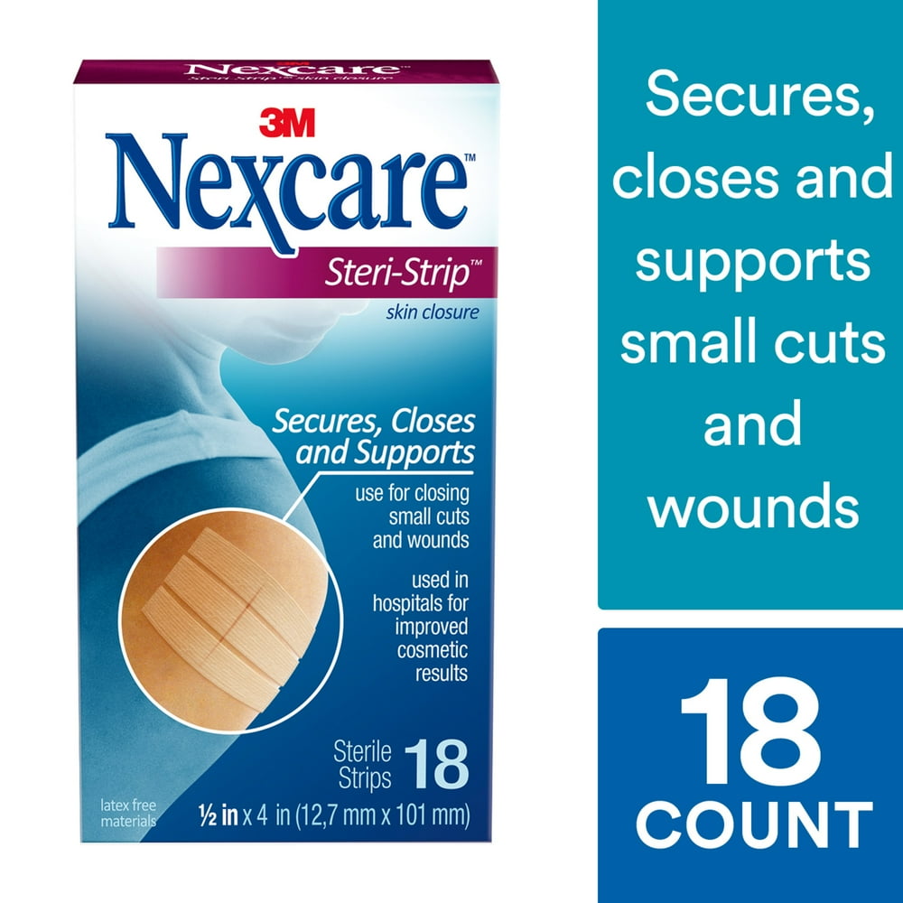 Nexcare SteriStrip Skin Closure, Hypoallergenic Bandages, 1/2" x 4