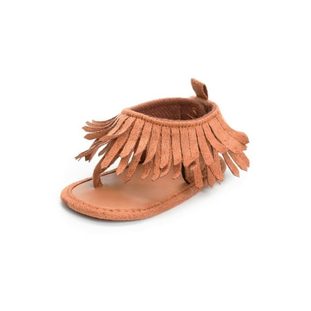 

Kesitin Infant Casual Comfort Soft Sole Flats Children Indoor Outdoor Lightweight Toddler Shoes Tassel Magic Tape Gladiator Sandal