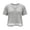 Grey, variant on Women's Mesh Fishnet Top Shirt Cover Up Loose Short Sleeve See Through Crop Tops