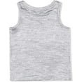 thumbnail image 3 of Girl's 3-Pack Unicorn Squad Graphic Tank Tops - White, Grey and Peach Sleeveless Shirts, 3 of 7