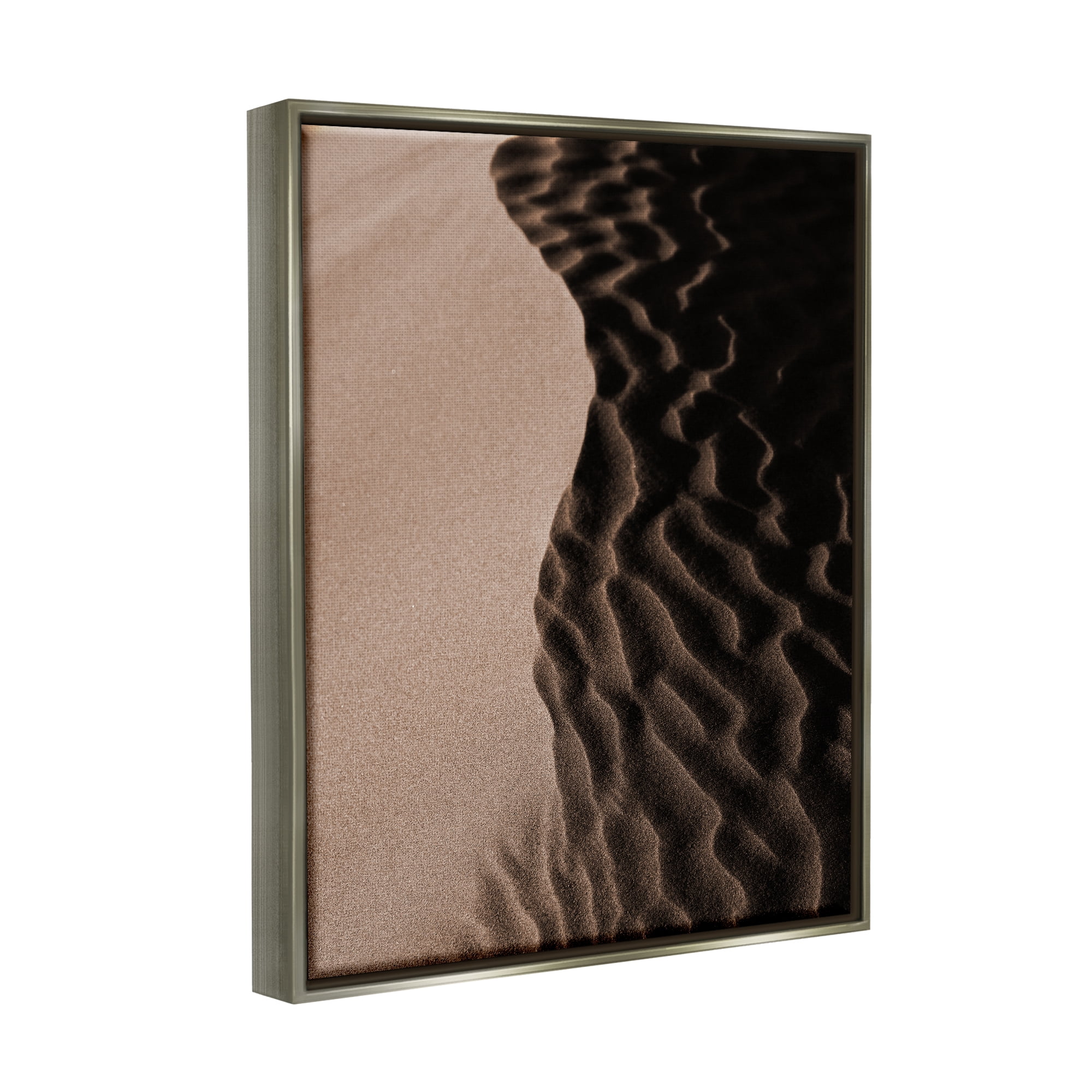Stupell Industries Sand Dunes Photography Nature Photography Gray Floater Framed Art Print Wall Art, 25 x 31