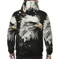 thumbnail image 7 of Xecao Ink Style Bald Eagle Pattern Men's Adult Pullover Hoodie,Hooded Sweatshirt-3X-Large, 7 of 7
