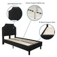 thumbnail image 5 of Twin Size Arched Tufted Upholstered Platform Bed in Black Fabric, 5 of 12
