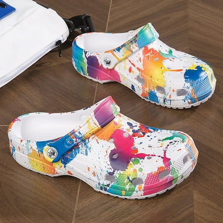 

LJHHH 2024 Garden Clogs Women s Tie-dye Pattern Clogs Slip On Lightweight Two-way Wear Garden Clogs Non-slip Summer Beach Slides