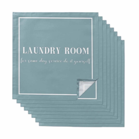 Laundry Room Cloth Napkins, Pure Blue Minimalist Solid Color Modern Art Washable and Reusable Dinner Napkins Set of 8, Table Napkin for Kitchen Party Birthday Wedding Hotel Housewarming 20"x20"
