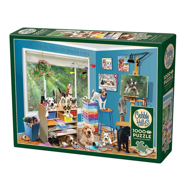 Cobble Hill 1000 Piece Puzzle - Studio Pups - Sample Poster Included