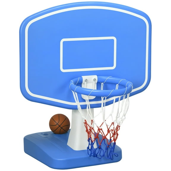SgoodS Pool Basketball Hoop Poolside with Ball, Pump, Blue
