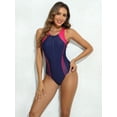 thumbnail image 3 of Sociala Grandient One Piece Sport Swimsuit for Womens Training Zipper Bathing Suits, 3 of 5