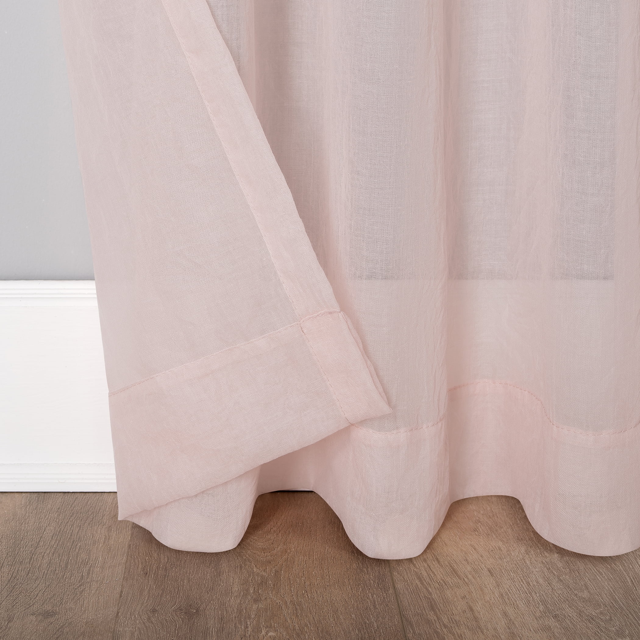 Mainstays Linen Textured Semi-Sheer Rod Pocket Curtain Panel, 50"x96", Blush