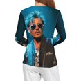 thumbnail image 4 of Johnny Depp Women's Pajama Top 3D Digital Print Sleepwear Trendy Crewneck Pullovers Long Sleeve Shirts XS, 4 of 8