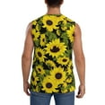 thumbnail image 4 of Balery Sunflowers In Vintage Men's Sleeveless Muscle Shirts Workout Tank Top, Moisture Wicking, Odor Protection-Medium, 4 of 8