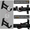 thumbnail image 5 of 2 Pack Heavy Duty Metal Curtain Rod Brackets - For 25-30mm Curtain Rod - Black, 5 of 5