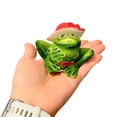 thumbnail image 6 of STPgoods Clara the Frog Handmade Ceramic Figurine 2.4x2.8" (6x7 cm) Hand-Painted Sculpture Home Decor Tabletop Ceramic Frog, Green and Red, 6 of 6