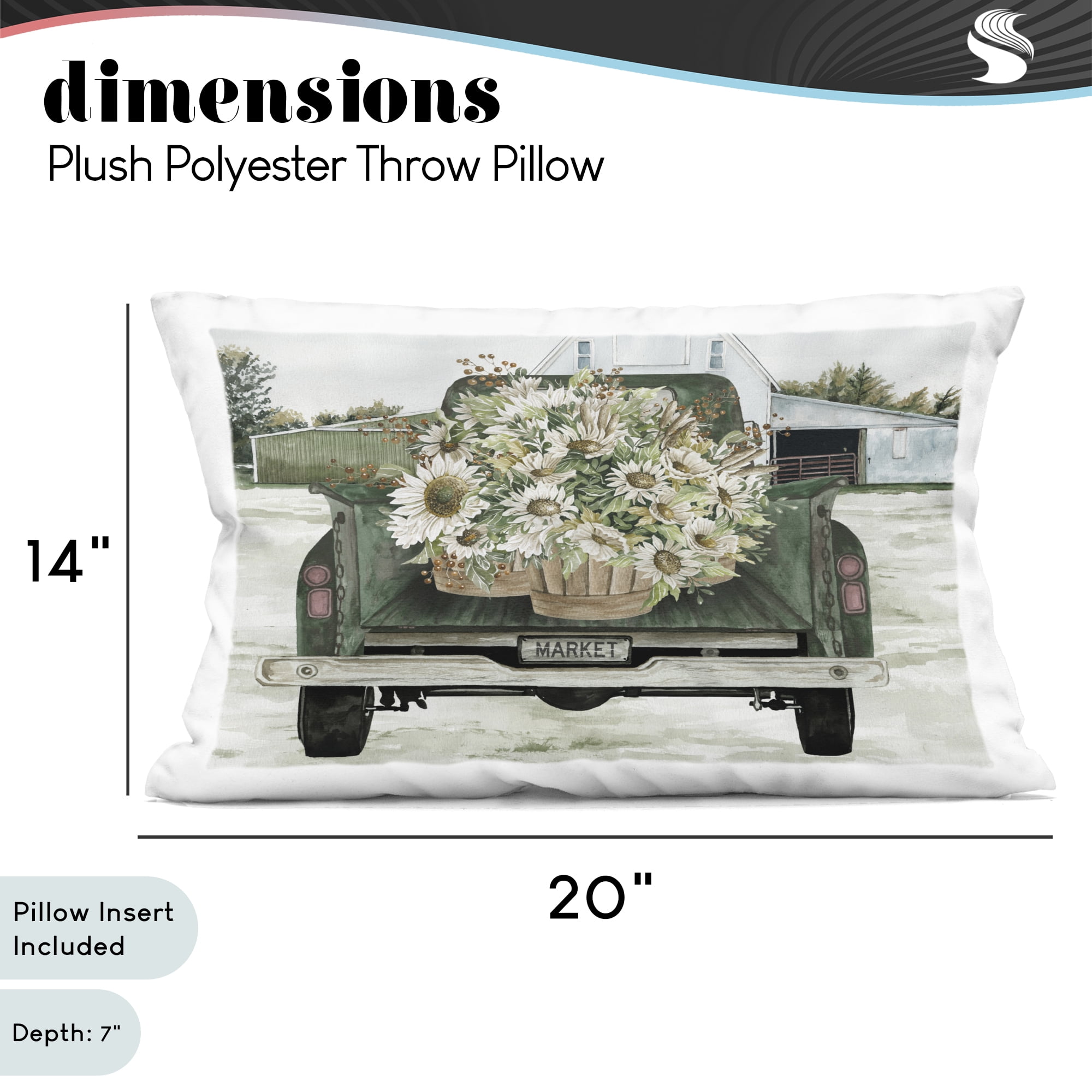 Stupell Industries Country Flower Delivery Baskets Decorative Printed Throw Pillow, design by Cindy Jacobs