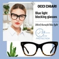 thumbnail image 2 of OCCI CHIARI Blue Light Blocking Reading Glasses 2.25 Women Computer Readers 1.0 1.25 1.5 1.75 2.0 2.25 2.5 2.75 3.0 3.5 4.0 5.0 6.0 (Brown), 2 of 6