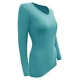 thumbnail image 4 of Women's Under Scrubs Long Sleeve T-Shirt Comfort V-Neck Medical Underscrub Tee -Super Soft and Stretchy - 2 Pack (Teal, X-Small), 4 of 7