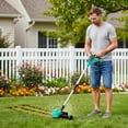 thumbnail image 4 of Memoryfield 20V Cordless String Trimmer, 12" Grass Cutter with 2.0Ah Battery, Lawn Edger Tool, Blue, 4 of 6