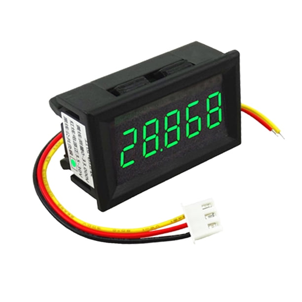 Medidor de Voltaje Digital de 0,36 `` DC 3,5-30 V Probador de Voltios Panel de Voltímetro Cables Indicador de Monitor de Batería de Motocic - Verde, 22mm Sunnimix Mini voltímetro LED digital