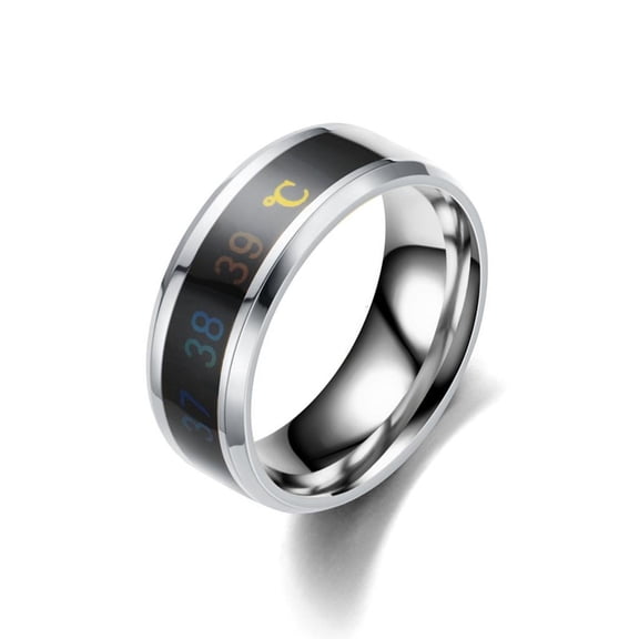 Intelligent Color Changing Ring for Men and Women Stainless Steel Finger Jewelry