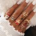 thumbnail image 2 of Conjunto de 8 anillos de acero inoxidable para mujer, Set de 8 anillos de moda para Navidad, árbol de Navidad, bastón, lazo de Santa y alce, regalo gratis, 2022, 2 of 4