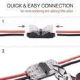 thumbnail image 2 of ARCADORA 2 Pin 2 Way Led Connector 24Pcs Black Compact Quick Connection For 22-18 Awg Solid Stranded Wire Led Strip Lighting, 2 of 6