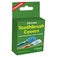 Coghlan s Toothbrush Cover 2094 Slip On Head Cover; Sanitize In Dishwasher Or Boiling Water; White And Blue; Food Safe Silicone; Set Of 2