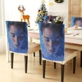 thumbnail image 3 of Decorative Chair Back Cover One Size x6 Chair Cover Dining Chair Slipcovers Chair Back Decoration Festival Chair Decoration Blue Painting Beauty, 3 of 6
