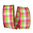 thumbnail image 1 of Reliant Ribbon 93228W-777-40K Celine Plaid Twill Wired Edge Ribbon - Fuchsia & Lime - 2.5 in. x 50 yards, 1 of 1