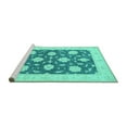 thumbnail image 2 of Ahgly Company Machine Washable Indoor Rectangle Oriental Turquoise Blue Traditional Area Rugs, 3' x 5', 2 of 4