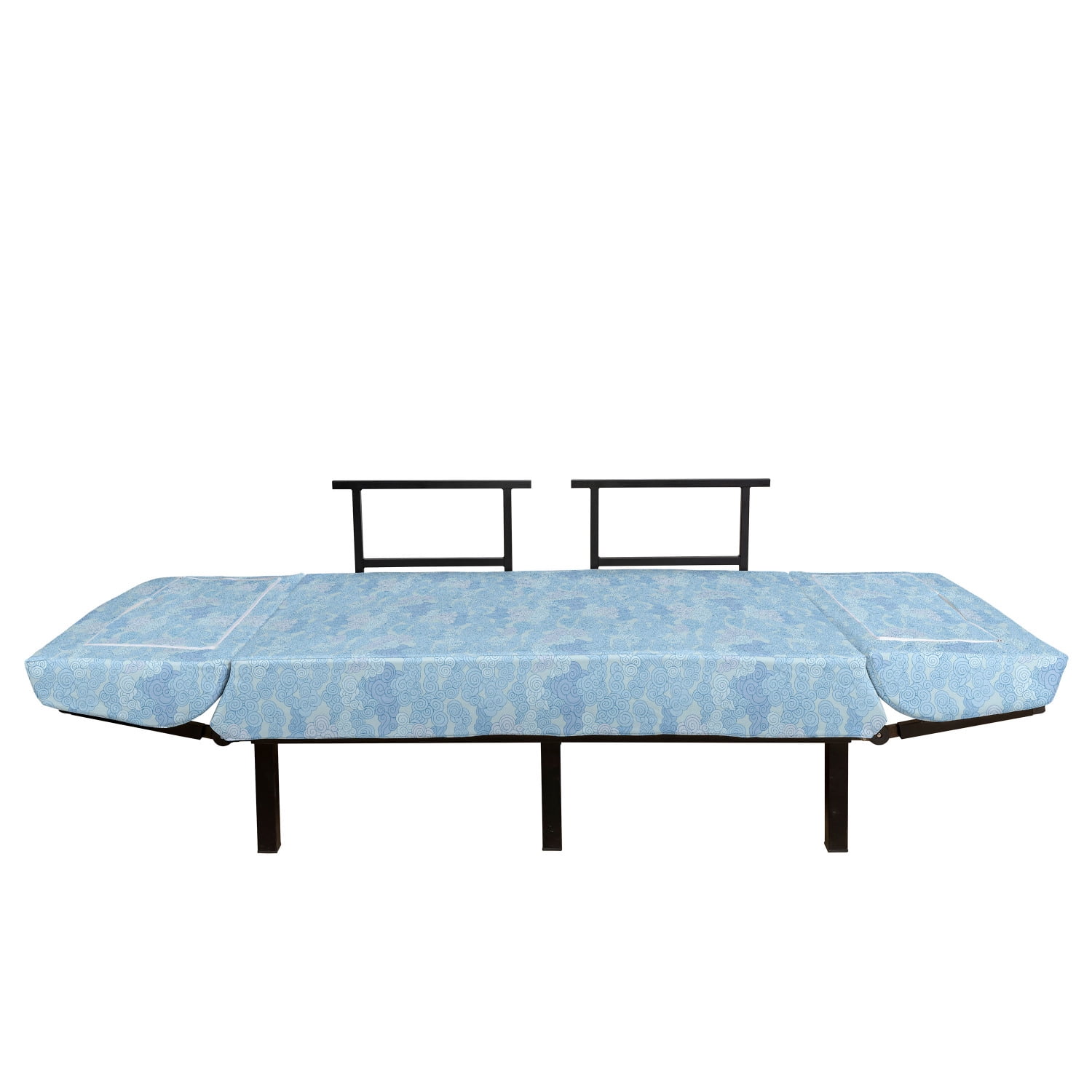 Vintage Blue Futon Couch, Cloudy Sky Pattern in Chinese Style with Swirls and Spirals Daybed Metal Frame Upholstered Sofa for Loveseat, Pale Blue, by Ambesonne - Walmart.com