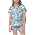 thumbnail image 1 of MIASHUI Easter Girl Boy Silk Satin Pajamas Set Button Down Sleepwear,Multicolour,4-5 Years, 1 of 4