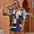 thumbnail image 2 of Abstract Geometric Art, Purple Black Grey Cover Ups Dresses Women Summer Dress Vintage, 2 of 6