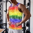 thumbnail image 5 of KLL Colorful Tie Dye Print Men's Muscle Gym Workout Stringer Tank Tops Bodybuilding Fitness T-Shirts Tank Tops Men-Small, 5 of 7