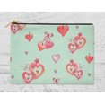 thumbnail image 3 of S4Sassy Green Floral & Heart Multipurpose Cosmetic Pouch Pencil Case Make Up Bag Pack of 3-6 x 8 Inches, 3 of 4