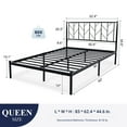 thumbnail image 4 of Allewie Black Queen Size Modern Metal Platform Bed Frame with Vintage Headboard and 12" Under-bed Storage, 4 of 8