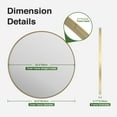 thumbnail image 6 of Bathroom Mirror, 24 inch Gold Circle Wall Mirrors, Wall Mounted Vanity Mirror, Home Decor Metal Framed Bath Mirror for Living Room Bedroom Entryway, 6 of 7