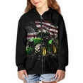 thumbnail image 5 of chaqlin American Flag Tractor Hoodies for Boys 6-7 Trendy Y2K Zip Up Hoodie Lightweight Loose Hooded Sweatshirts Kids School Jacket with Pocket Fall Winter Clothes, 5 of 7