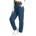 thumbnail image 2 of Viluyesy Women's Joggers Loose Fit High Waisted Drawstring Pockets Cinched Ankle Casual Lounge Athletic Workout Pants Navy Size S, 2 of 6