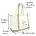 thumbnail image 4 of DALIX 23" Large Heavy Duty 24 oz. Cotton Canvas Shopping Tote Bag Striped Banana, 4 of 5