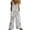 Brown-1, variant on Loose Linen Crew Neck Sleeveless Jumpsuits Button Retro Long Overalls with Pocket Print Summer Vacation Rompers