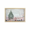thumbnail image 1 of London Wall Art with Frame, Hand Drawn Illustration of Big Ben London England Flag Vintage Historic City Design Print, Printed Fabric Poster for Bathroom Living Room, 35" x 23", Grey, by Ambesonne, 1 of 2