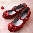 thumbnail image 4 of Kushyshoo Red Girls Dress Shoes Mary Jane 1.5in Low Heel Pumps Wedding Party Princess 1M, 4 of 7